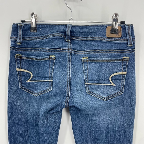 American Eagle kick boot Low-Rise Jeans size 0 medium wash - Picture 4 of 10